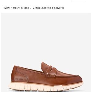 Cole Haan Men's Tan Loafers with White Sole